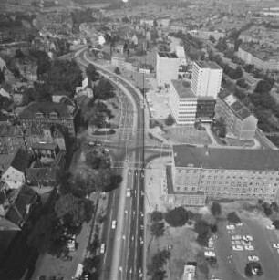 Kreuzung Juri-Gagarin-Ring und Franckestraße in Erfurt : Blickrichtung Nordwesten