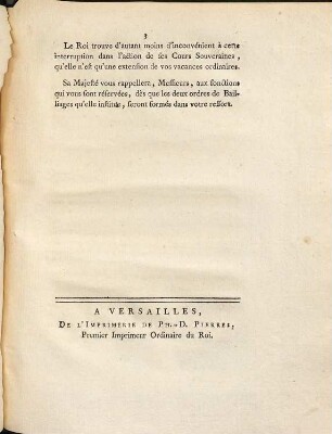 Discours De M. Le Garde Des Sceaux, Pour annoncer la Déclaration Du Roi, sur les Vacances