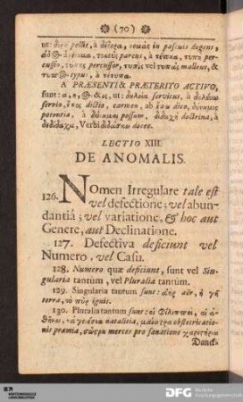 Lectio XIII. De Anomalis.