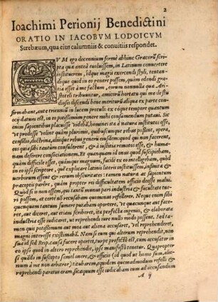 Ioachimi Perionij Benedictini Cormoeriaceni Oratio In Iacobum Lodoicum Strebaeum, qua eius calumniis & conuitiis respondet