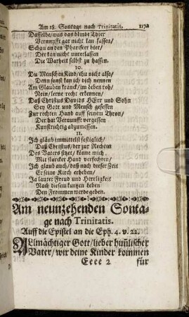 Am neunzehenden Sontage nach Trinitatis.