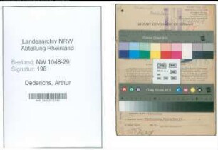 Entnazifizierung Arthur Dederichs , geb. 12.10.1898 (Beamter)