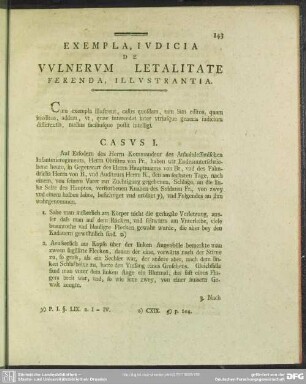 Exempla, Iudicia De Vulnerum Letalitate Ferenda, Illustrantia