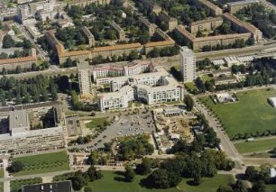 Stadtzentrum zwischen Pirnaischer Platz und Straßburger Platz mit Dorint Hotel (Mitte: Grunaer Straße)