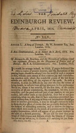 The Edinburgh review, or critical journal, 23. 1814