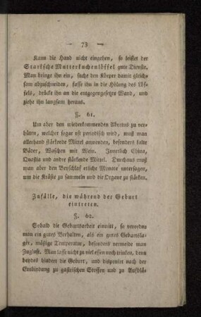 Zufälle, die während der Geburt eintreten.