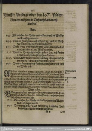 Fünffte Predigt uber den 107. Psalm