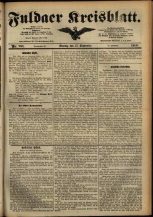 Ausgabe vom Montag, den 27. September 1909.