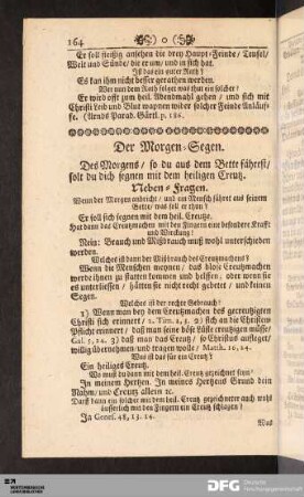 Der Morgen-Segen.