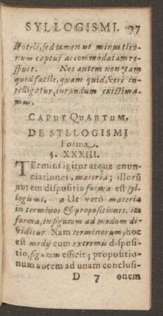 Caput Quartum. De Syllogismi Forma.