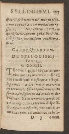 Caput Quartum. De Syllogismi Forma.