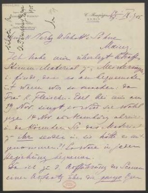 Brief an B. Schott's Söhne : 14.09.1905