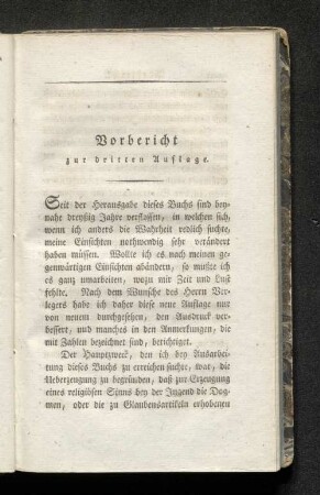 Vorbericht zur dritten Auflage.