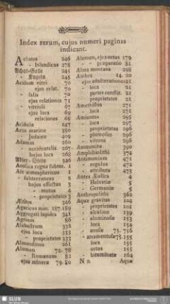 Index rerum, cuius numeri paginas indicant