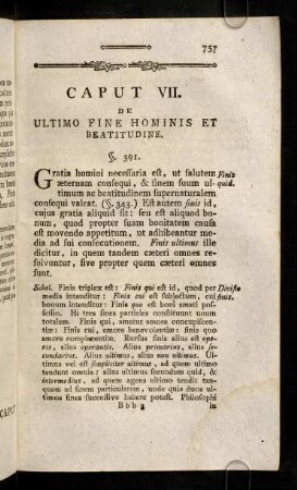 757-814, Caput VII. De Ultimo Fine Hominis Et Beatitudine.