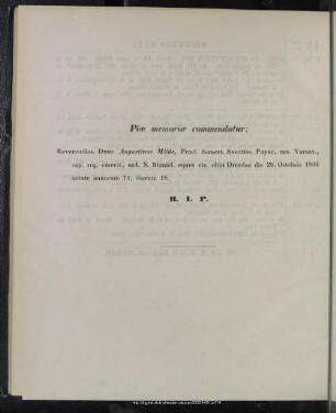 Piae memoriae commendatur