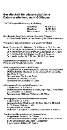 Gesellschaft für wissenschaftliche Datenverarbeitung mbH Göttingen