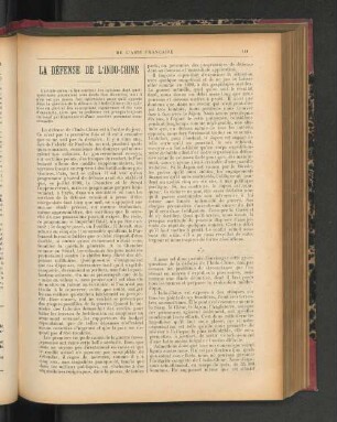 La Défense de l'Indo-Chine.