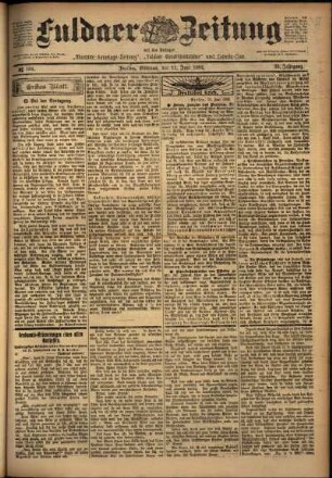 Erste Ausgabe vom Mittwoch, den 11. Juni 1902.