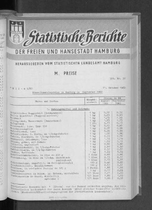 Einzelhandelspreise in Hamburg im September 1960 : Lfd. Nr. 32