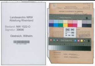 Entnazifizierung Wilhelm Oestreich , geb. 05.11.1904 (Schlosser)