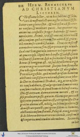 Ad Christianum Lectorem