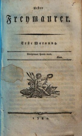 Ueber Freymaurer : Erste Warnung