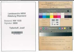 Entnazifizierung Josef Tiefenhoff , geb. 31.03.1909 (Kaufmaennischer Angestellter)