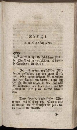 Absicht des Verfassers.