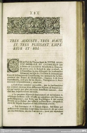 Tres Auguste, Tres Haut, Et Tres Puissant Empereur Et Roi