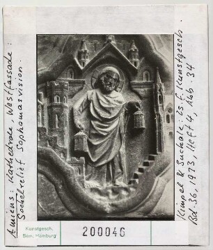 Amiens, Kathedrale: Westfassade, Sockelzone, Sophomasvision
