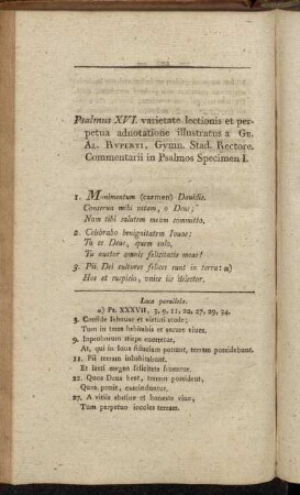 Psalmus XVI. varietate lectionis et perpetua adnotatione illustratus a Ge. Ai. Ruperti,[...]