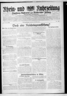 Rhein- und Ruhrzeitung : Tageszeitung für das niederrheinische Industriegebiet und den linken Niederrhein : das Blatt der westdeutschen Binnenschiffahrt