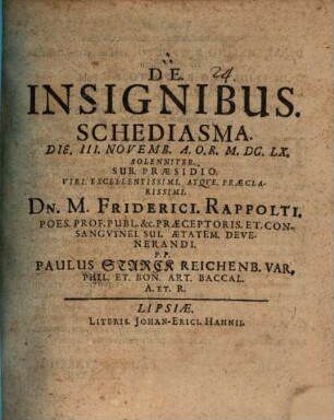 De insignibus schediasma