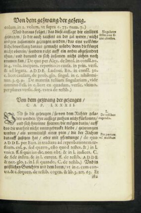Von dem gezwang der gezeugen/ Cap. LXXXII.