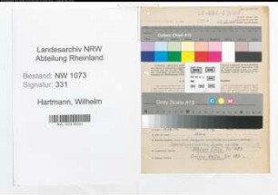 Entnazifizierung Wilhelm Hartmann , geb. 24.08.1904 (Lehrer)