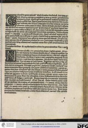 Tractatus secundus et capitulum sextum in ordine de generationibus Noe et causa diluvij.
