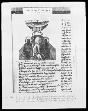 Speculum humanae salvationis — Christi Himmelfahrt, Folio 63recto