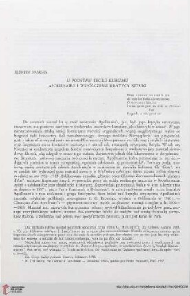 4: U podstaw teorii kubizmu : G. Apollinaire i współcześni mu krytycy sztuki