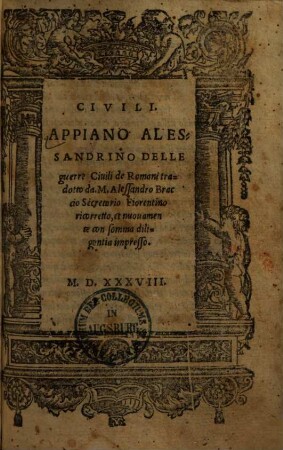 Delle guerre civili (et esterne) de'Romani, 1. Civili