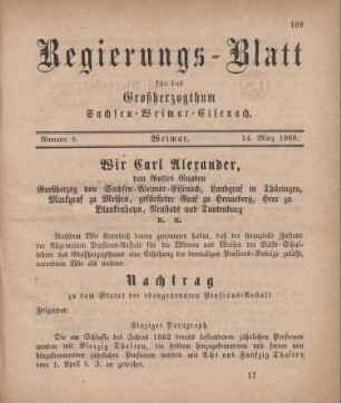 Nr. 9 : 14. März 1868