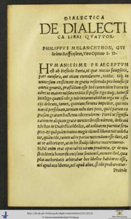 De Dialectica Philippi Melanchthonis
