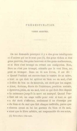 Prédestination. - Libre arbitre