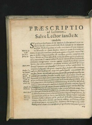 Praescriptio ad Lectorem.