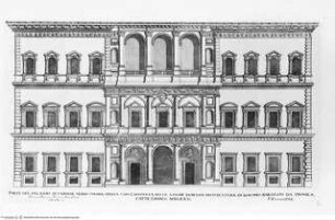 Palazzi di Roma de' più celebri architetti / disegnati da Pietro Ferrerio. 1. Buch., Tafel 5: Palazzo Farnese, Rückfassade