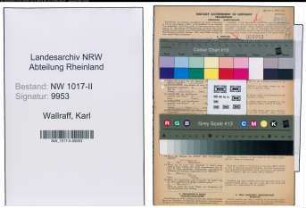 Entnazifizierung Karl Wallraff , geb. 01.02.1891 (Arbeiter)