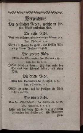 Verzeichnus Der geistlichen Reden, ...