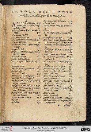 Tavola delle cose notabili, che nell'Opera si contengono