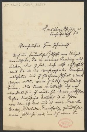 Brief an Ludwig Strecker  an B. Schott's Söhne : 06.05.1914