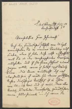 Brief an Ludwig Strecker <senior> an B. Schott's Söhne : 06.05.1914